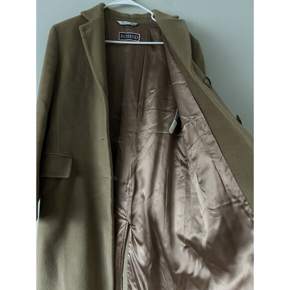 Intrend by Max Mara Made In Italy Long Brown 100% Wool Coat Size 4 Chic Luxury - Picture 11 of 13